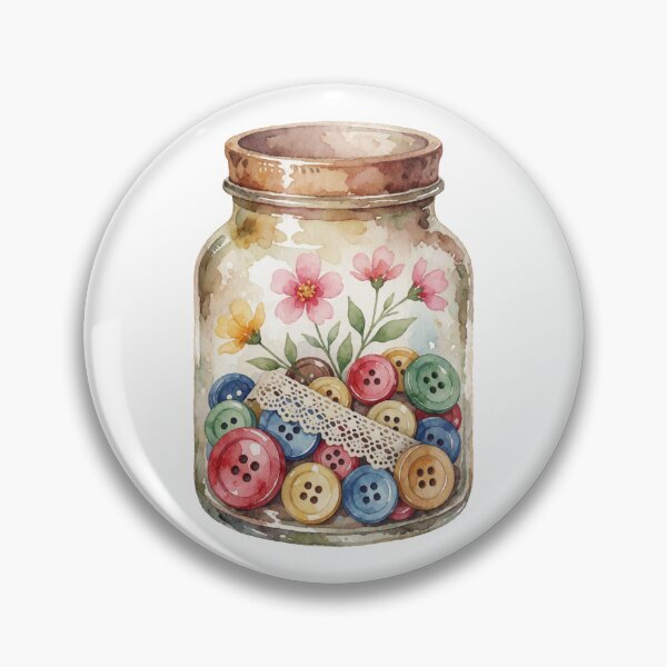 Item preview, Button Jar Sewing Room Illustration designed and sold by AillustriaAK.