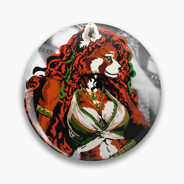 Item preview, Seated Red Panda in Green & White  designed and sold by KlakkDrawsStuff.