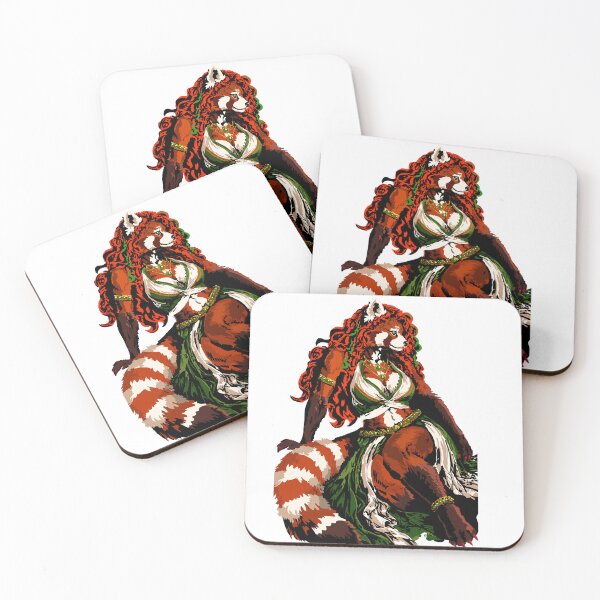 Item preview, Seated Red Panda in Green & White  designed and sold by KlakkDrawsStuff.