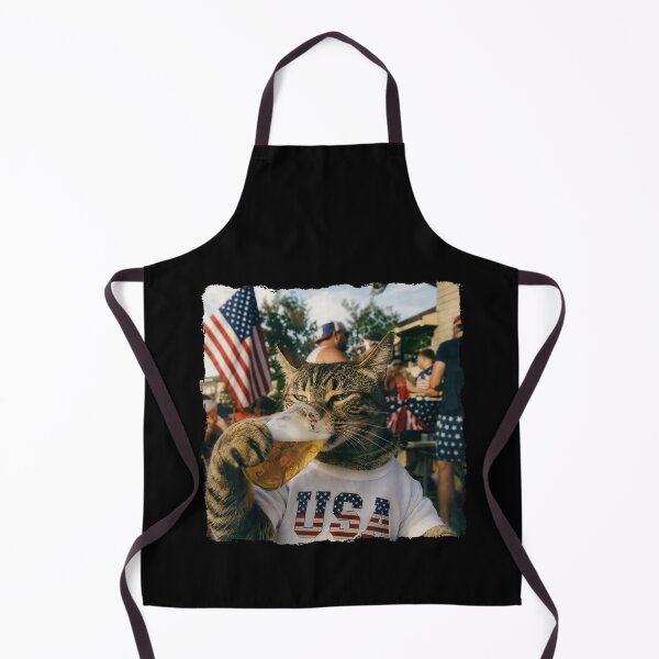 Item preview, Funny Patriotic Cat Drinking Beer 4th of July Meme designed and sold by MatherFisher.