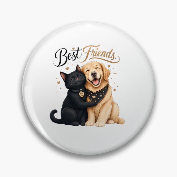Item preview, Black Cat & Golden Retriever Best Friends Kawaii T-Shirt designed and sold by Ashley critters.