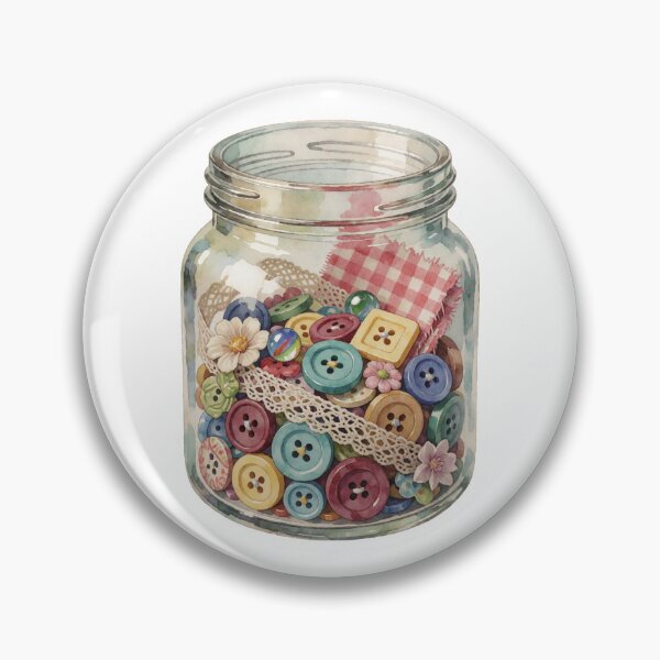 Item preview, Button Jar Sewing Room Illustration designed and sold by AillustriaAK.