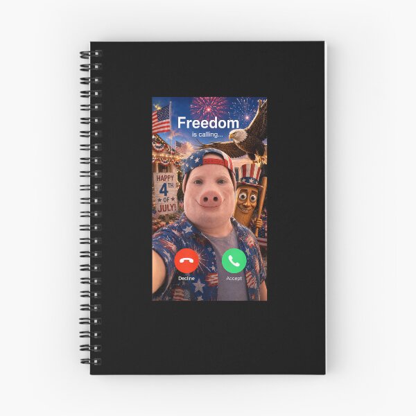 Item preview, Freedom is Calling John Pork Funny 4th of July Brainrot Meme designed and sold by MatherFisher.