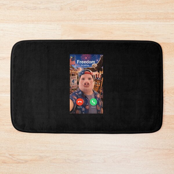Item preview, Freedom is Calling John Pork Funny 4th of July Brainrot Meme designed and sold by MatherFisher.