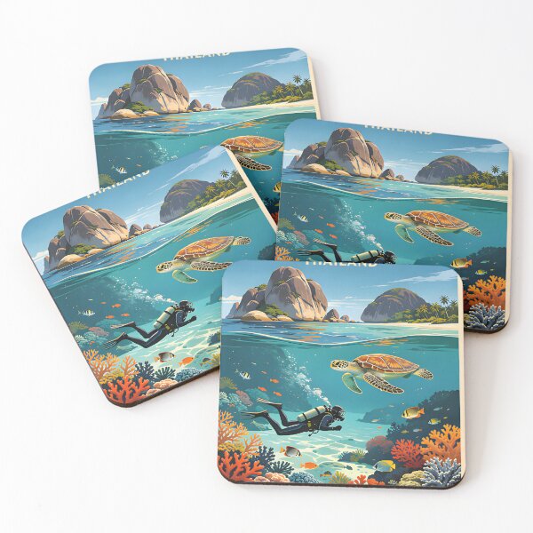 Item preview, Similan Islands Thailand Vintage Travel Poster – Tropical Paradise Wall Art designed and sold by Spirit of Siam.