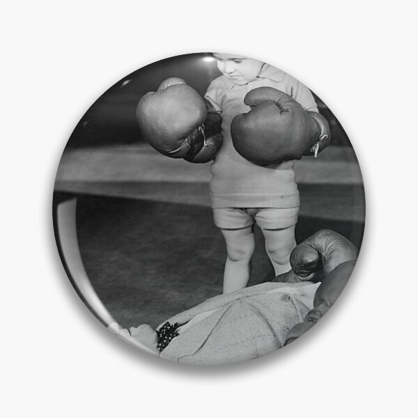 Item preview, Vintage going for the knockout girl power funny black and white photograph designed and sold by Astrid Arkhangelsky.