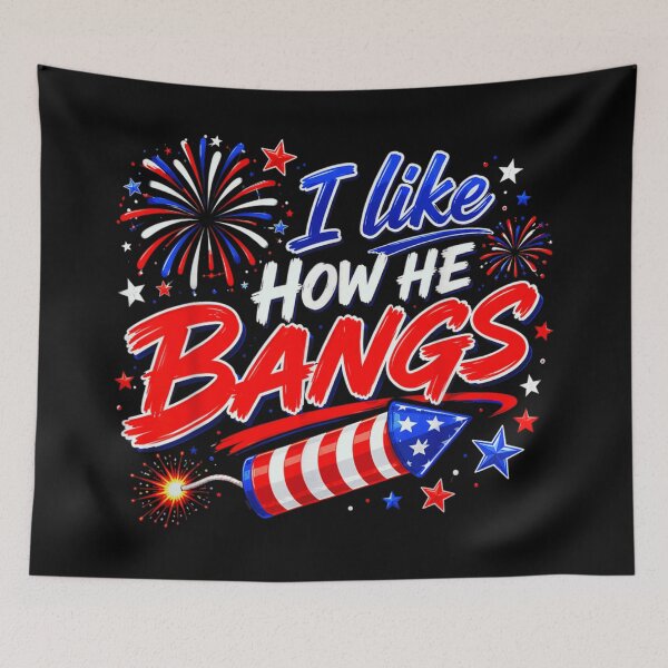 Item preview, I Like How He Bangs Funny Fourth Of July Fireworks Firecracker Party Design designed and sold by NgumohaLanke.