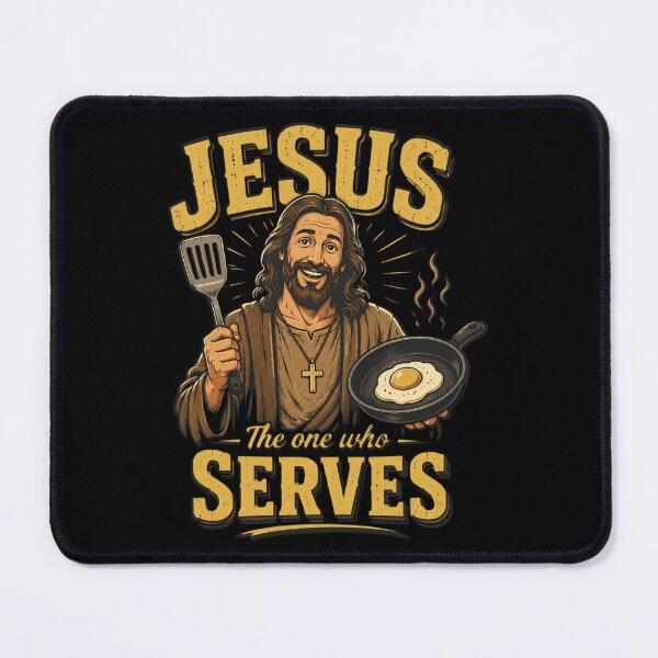 Item preview, Jesus The One Who Serves Funny Christian Cooking designed and sold by OlakunleOloroz.