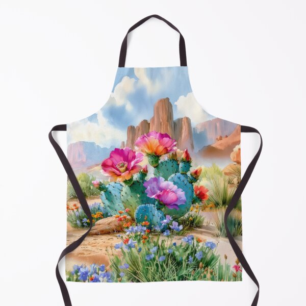 Item preview, Blooming Cactus Watercolor, Southwestern Desert Landscape designed and sold by MargaretWiktor.
