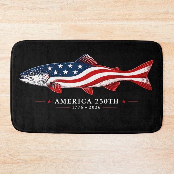 Item preview, America 250th Anniversary Semiquincentennial 1776 To 2026 Patriotic American Flag Fish designed and sold by NgumohaLanke.