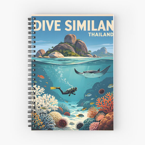 Item preview, Similan Islands Thailand Retro Sunset Travel Poster – Andaman Sea Coastal Artwork designed and sold by Spirit of Siam.