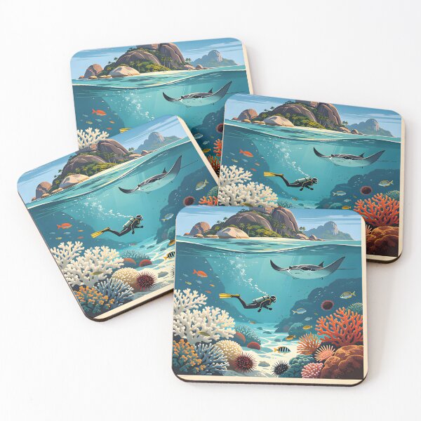 Item preview, Similan Islands Thailand Retro Sunset Travel Poster – Andaman Sea Coastal Artwork designed and sold by Spirit of Siam.