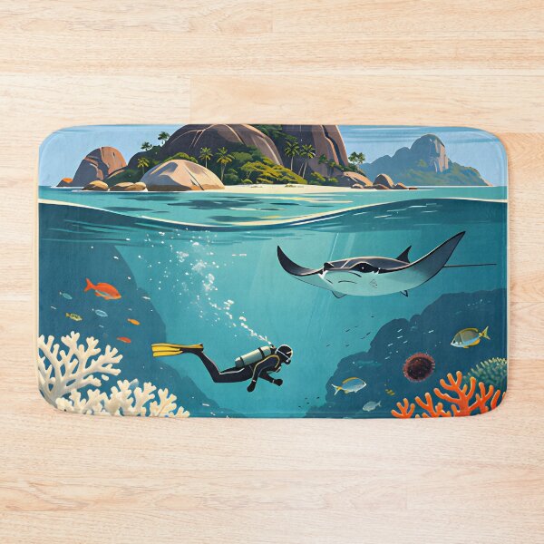 Item preview, Similan Islands Thailand Retro Sunset Travel Poster – Andaman Sea Coastal Artwork designed and sold by Spirit of Siam.