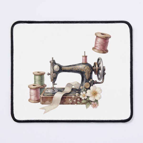 Item preview, Vintage Sewing Machine Craft Room Illustration designed and sold by AillustriaAK.