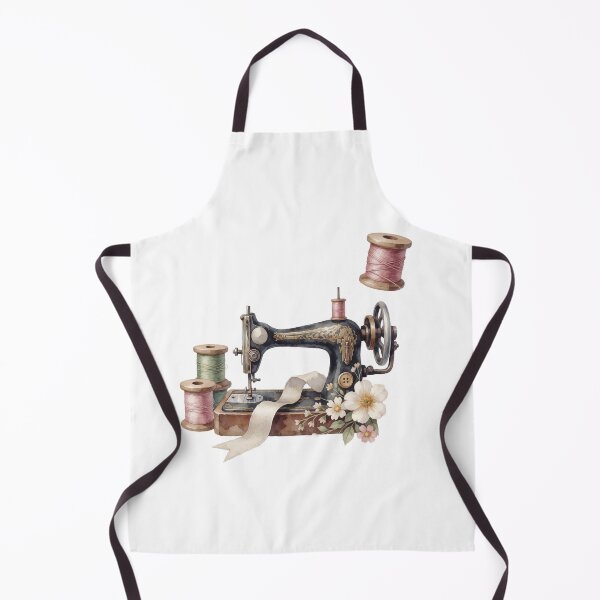Item preview, Vintage Sewing Machine Craft Room Illustration designed and sold by AillustriaAK.