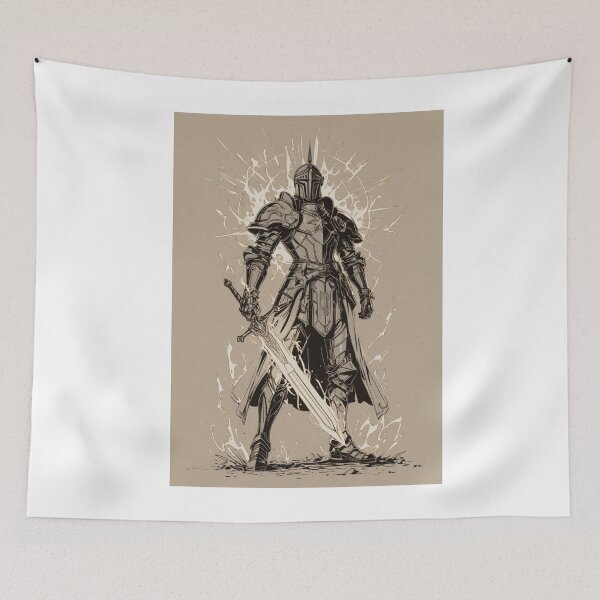 Item preview, Illustration - Archetypal Gothic Dark Fantasy Warrior, Armor and Divine Sword designed and sold by AnimeShin.