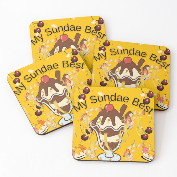 Item preview, Sundae design with a yellow background designed and sold by Extremeallie.
