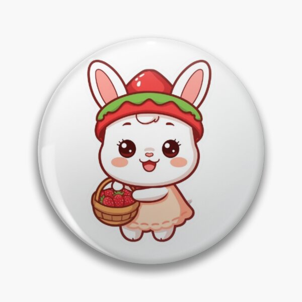 Item preview, Cute Bunny with Strawberries | Kawaii Rabbit Sticker designed and sold by Stylestickers55.