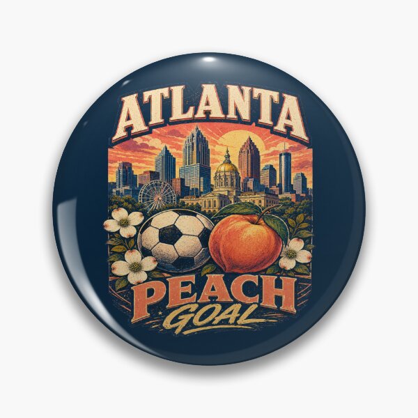Item preview, Atlanta Peach Goal Retro Soccer Travel Shirt | Georgia Skyline Vintage Football Fan Design | Atlanta Match Day Gift designed and sold by Globalcitytees.