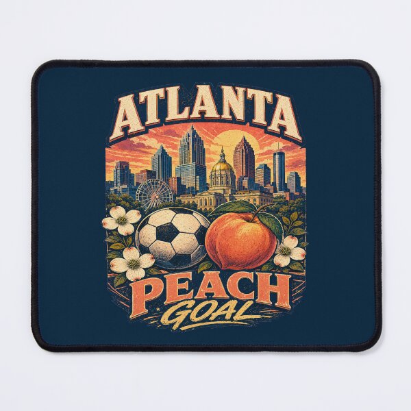 Item preview, Atlanta Peach Goal Retro Soccer Travel Shirt | Georgia Skyline Vintage Football Fan Design | Atlanta Match Day Gift designed and sold by Globalcitytees.
