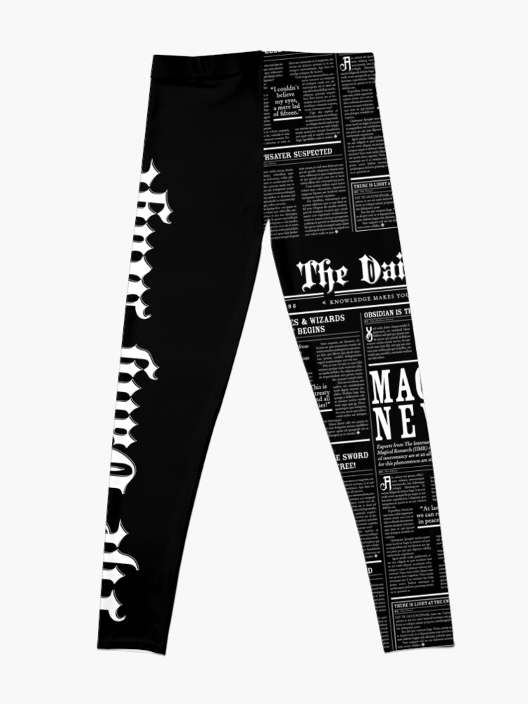 Alternate view of The Daily Mage Fantasy Newspaper II Leggings