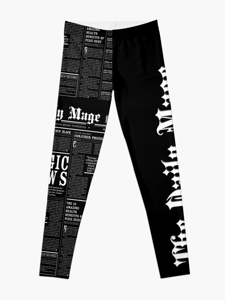 Alternate view of The Daily Mage Fantasy Newspaper II Leggings