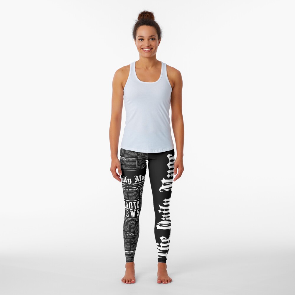 The Daily Mage Fantasy Newspaper II Leggings