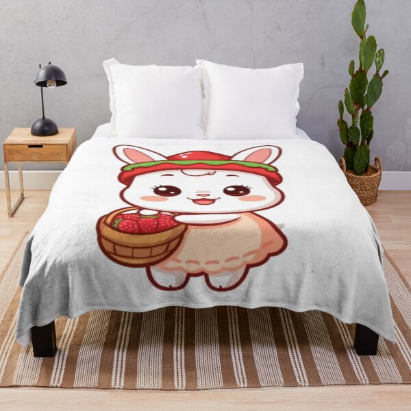 Item preview, Cute Bunny with Strawberries | Kawaii Rabbit Sticker designed and sold by Stylestickers55.