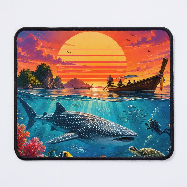 Item preview, RICHELIEU ROCK Thailand Retro Sunset Travel Poster – Andaman Sea Coastal Artwork designed and sold by Spirit of Siam.