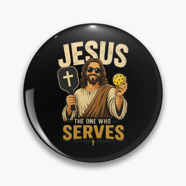 Item preview, Jesus The One Who Serves Funny Christian Pickleball designed and sold by OlakunleOloroz.