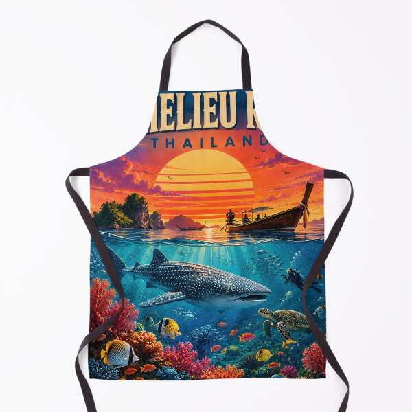 Item preview, RICHELIEU ROCK Thailand Retro Sunset Travel Poster – Andaman Sea Coastal Artwork designed and sold by Spirit of Siam.