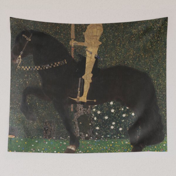 Item preview, Golden Knight on Black Horse designed and sold by artofuniverse.