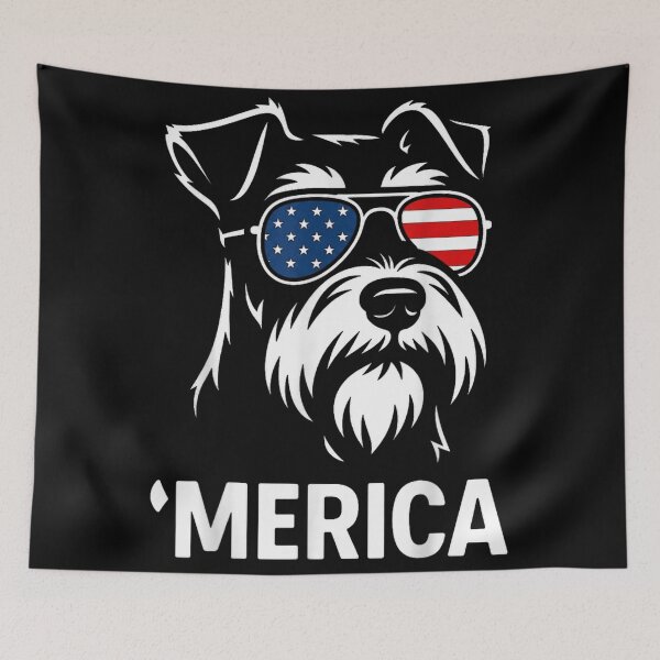 Item preview, Merica Miniature Schnauzer Dog Sunglasses American Flag Patriotic Fourth Of July Design designed and sold by PhocoNibict.