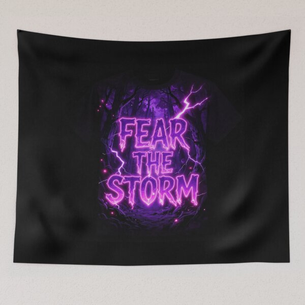Item preview, Fear The Storm Purple Lightning Motivational Quote designed and sold by DervoTeck2767.
