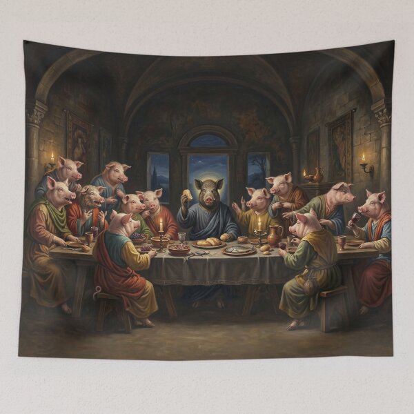 Item preview, The Pig's “The Last Supper” | By the Man Who Wanted to Be Leonardo da Vinci designed and sold by LOVEARTDESIGN.