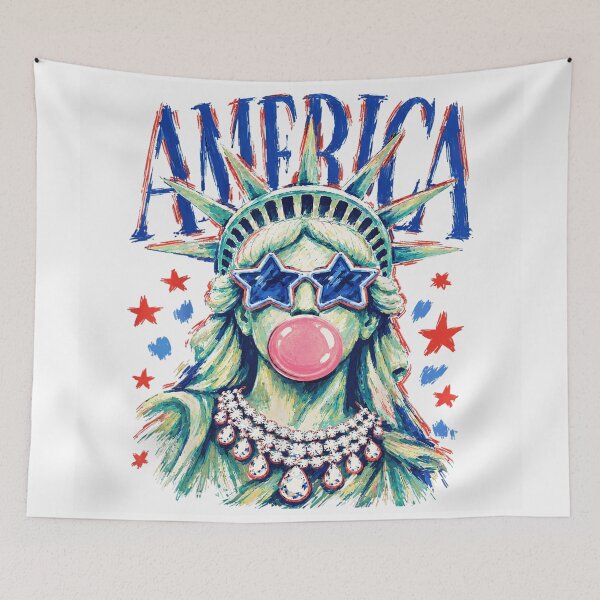 Item preview, Cool Statue Of Liberty Blowing Bubble Gum Star Glasses Patriotic Colorful Pop Art designed and sold by PhocoNibict.