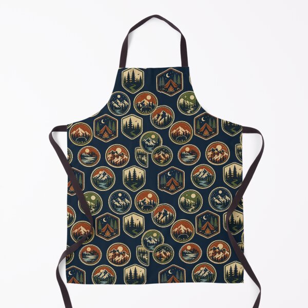 Item preview, Retro Camping Badge Patch Vintage Seamless Pattern designed and sold by Inkworksbyshery.