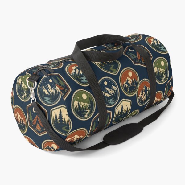 Item preview, Retro Camping Badge Patch Vintage Seamless Pattern designed and sold by Inkworksbyshery.