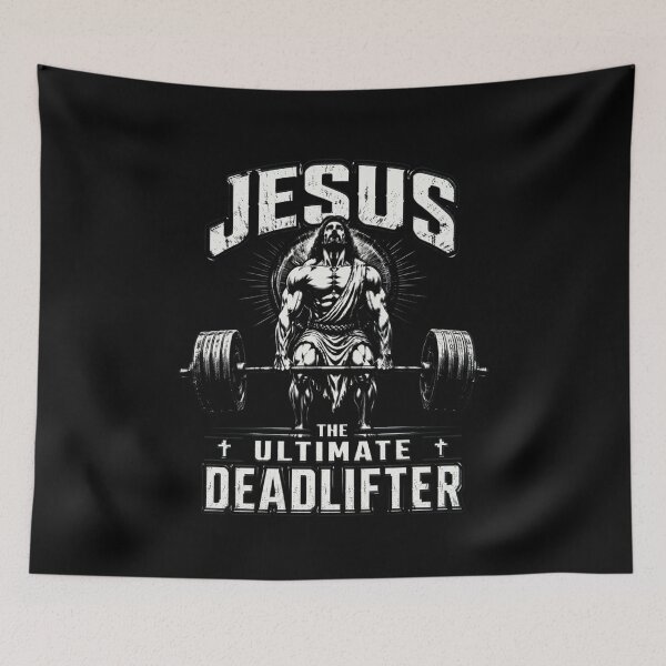 Item preview, Jesus The Ultimate Deadlifter Christian Gym Powerlifting designed and sold by OlakunleOloroz.
