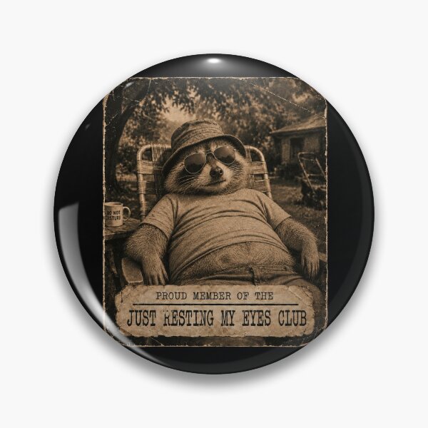 Item preview, Just Resting My Eyes Club – Funny Sleepy Raccoon Vintage Animal Humor Design designed and sold by PosiMCreations.