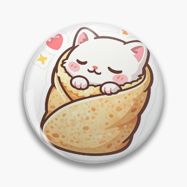 Item preview, Sleepy White Cat Burrito Sticker | Cute Kawaii Cozy Cat Die-Cut Sticker designed and sold by ALNA05.