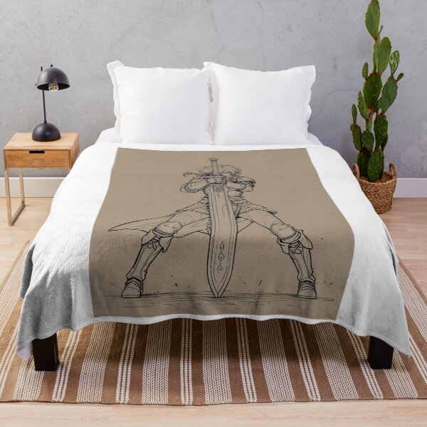 Item preview, Illustration - Manga Fantasy Warrior, Black Line Character Design on Beige Background designed and sold by AnimeShin.