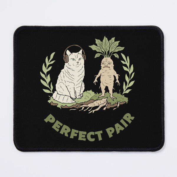 Item preview, Forest Cat and Mandrake Root Perfect Pair Folk Art designed and sold by LeshanArt.