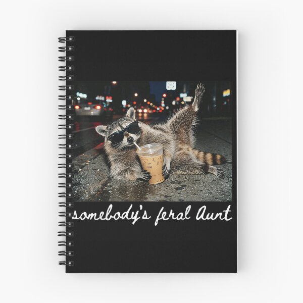 Item preview, Somebodys Feral Aunt Funny Raccoon Drinking Iced Coffee Night Street Meme Design designed and sold by PhocoNibict.