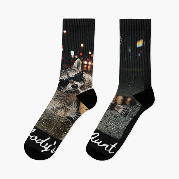 Item preview, Somebodys Feral Aunt Funny Raccoon Drinking Iced Coffee Night Street Meme Design designed and sold by PhocoNibict.