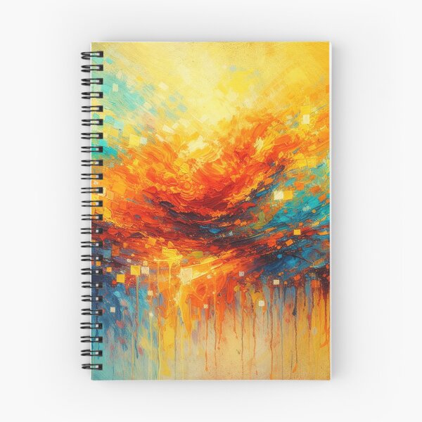 Item preview, Abstract Sunrise Symphony Orange Blue Sunset Fine Art Print designed and sold by Joey Santiago.