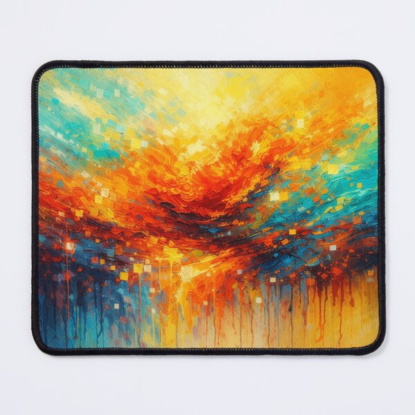 Item preview, Abstract Sunrise Symphony Orange Blue Sunset Fine Art Print designed and sold by Joey Santiago.