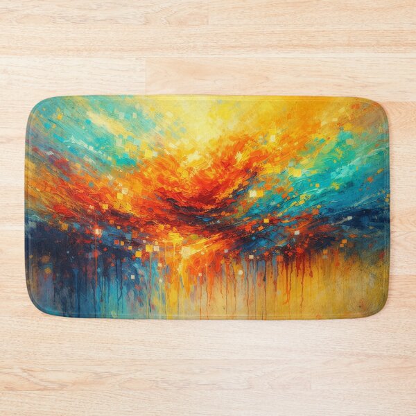 Item preview, Abstract Sunrise Symphony Orange Blue Sunset Fine Art Print designed and sold by Joey Santiago.