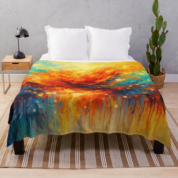 Item preview, Abstract Sunrise Symphony Orange Blue Sunset Fine Art Print designed and sold by Joey Santiago.