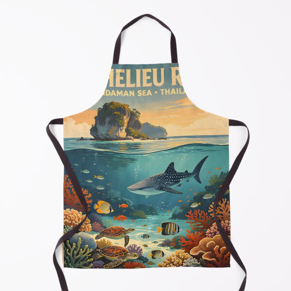 Item preview,  Richelieu Rock Thailand Retro Sunset Travel Poster – Andaman Sea Coastal Artwork designed and sold by Spirit of Siam.